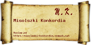 Misolszki Konkordia névjegykártya